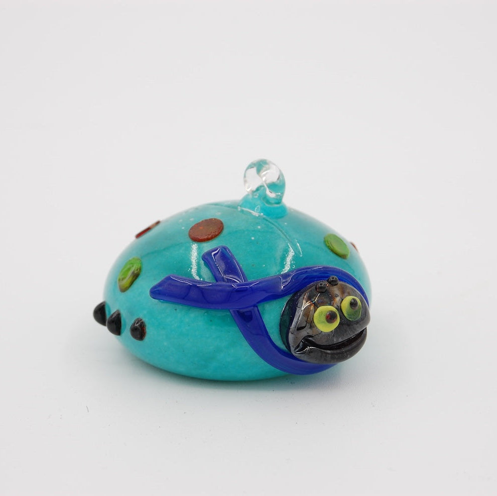 Turquoise Ladybug Hand-Blown Glass Ladybug Ornament – Art Glass Christmas Décor - Taylor ...