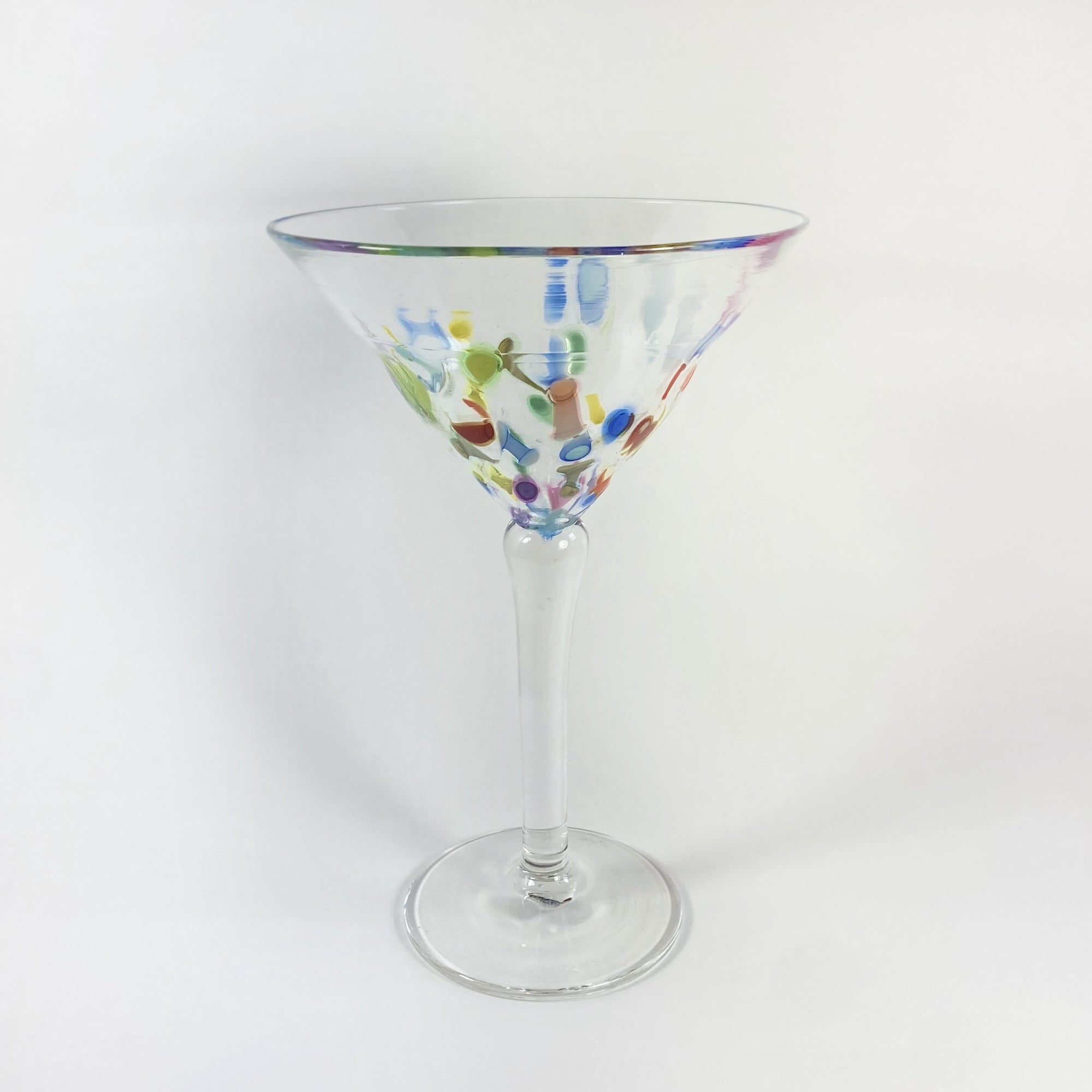 Set of 6 Multicolor Stemless Martini Glasses 