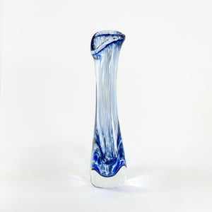 Blue Streaked Rainstorm Vase